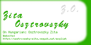 zita osztrovszky business card